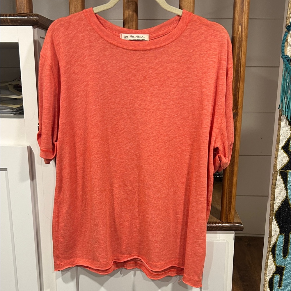 Free People We The Free Relaxed Fit Poppy Color Cassidy Tee Size M